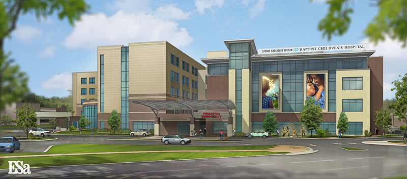 Spence and Becky Wilson Baptist Childrens Hospital Rendering